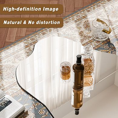 26 in. W x 38 in. H Irregular-shaped Frameless Vanity Wall Mirror