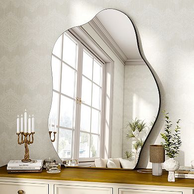 26 in. W x 38 in. H Irregular-shaped Frameless Vanity Wall Mirror