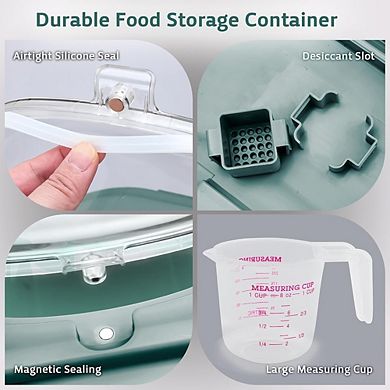 Collapsible Airtight Rice and Food Storage Container 2030 Lbs with Wheels BPA-Free