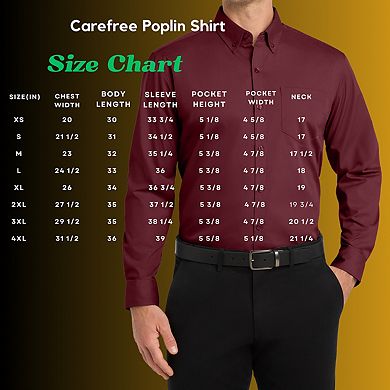 Mafoose Men's Classic Long Sleeve Stain Release Carefree Poplin Woven Shirt