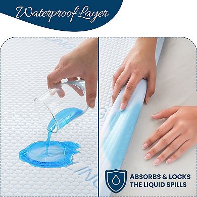 Lux Decor Waterproof Cooling Mattress Protector, Soft Breathable Noiseless 16” Deep Pocket