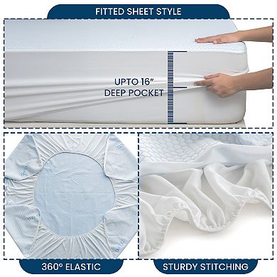 Lux Decor Waterproof Cooling Mattress Protector, Soft Breathable Noiseless 16” Deep Pocket