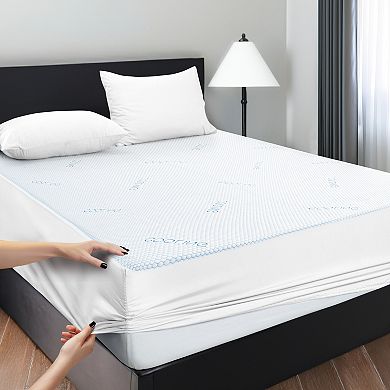 Lux Decor Waterproof Cooling Mattress Protector, Soft Breathable Noiseless 16” Deep Pocket
