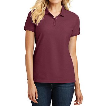 Mafoose Women's Classic Pique Polo Short Sleeve T-Shirt - Cotton Blend Everyday Uniform Tee