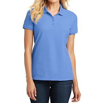 Mafoose Women's Classic Pique Polo Short Sleeve T-Shirt - Cotton Blend Everyday Uniform Tee