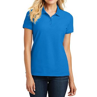 Mafoose Women's Classic Pique Polo Short Sleeve T-Shirt - Cotton Blend Everyday Uniform Tee