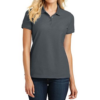 Mafoose Women's Classic Pique Polo Short Sleeve T-Shirt - Cotton Blend Everyday Uniform Tee