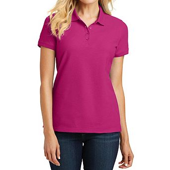 Mafoose Women's Classic Pique Polo Short Sleeve T-Shirt - Cotton Blend Everyday Uniform Tee