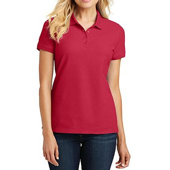 Mafoose Women's Classic Pique Polo Short Sleeve T-Shirt - Cotton Blend Everyday Uniform Tee