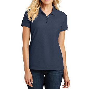 Mafoose Women's Classic Pique Polo Short Sleeve T-Shirt - Cotton Blend Everyday Uniform Tee