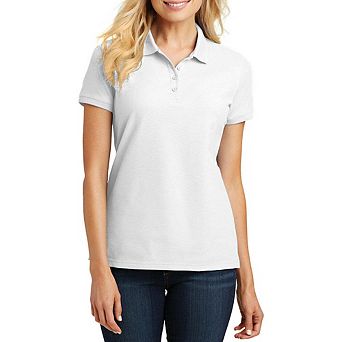 Mafoose Women's Classic Pique Polo Short Sleeve T-Shirt - Cotton Blend Everyday Uniform Tee