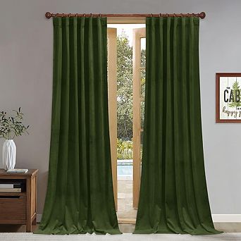 Velvet Room Darkening Curtains, Thick Soft Back Tab Window Drapes