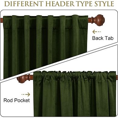 Velvet Room Darkening Curtains, Thick Soft Back Tab Window Drapes