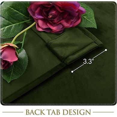 Velvet Room Darkening Curtains, Thick Soft Back Tab Window Drapes