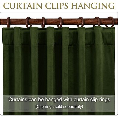 Velvet Room Darkening Curtains, Thick Soft Back Tab Window Drapes