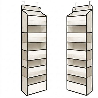 Over Door Hanging Organizer with 5 Large Pockets for Storage set of 2