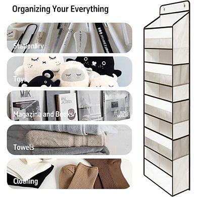 Over Door Hanging Organizer with 5 Large Pockets for Storage set of 2