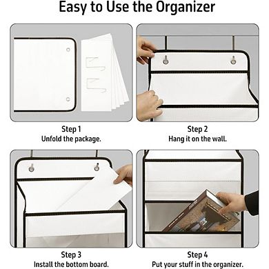 Over Door Hanging Organizer with 5 Large Pockets for Storage set of 2