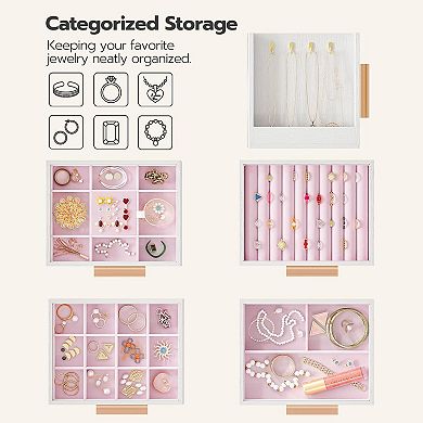 4-Layer Jewelry Box with Transparent Window