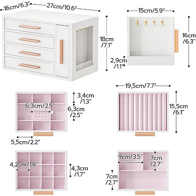 4-Layer Jewelry Box with Transparent Window