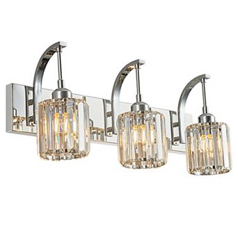 ZLAIQB 23.62" 3-Light Modern Crystal Bathroom Wall Lamp
