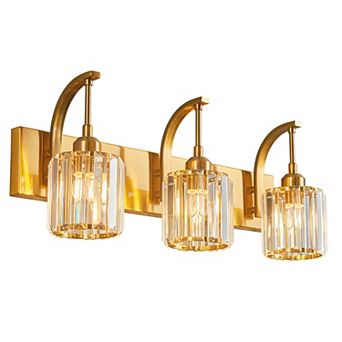 ZLAIQB 3-Light Chrome Modern Crystal Bathroom Wall Lamp