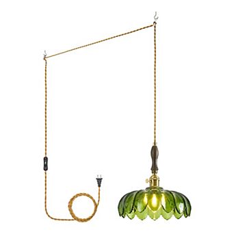 ZLAIQB 1-Light Glass Retro Flower Pendant Pendant Light