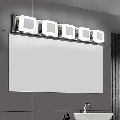 ZLAIQB 5-Light Gold Modern Acrylic LED Bathroom Wall Sconce