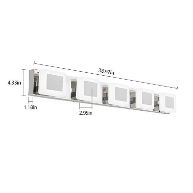 ZLAIQB 5-Light Gold Modern Acrylic LED Bathroom Wall Sconce