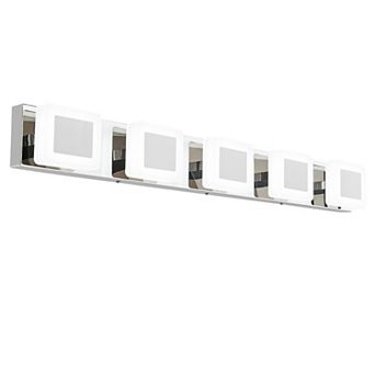 5-Light Modern Dimmable LED Acrylic Bathroom Vanity Light Over Mirror