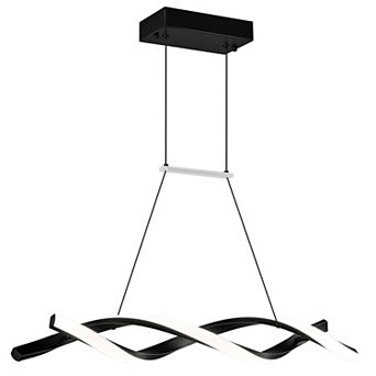 Modern Wave Shape LED Pendant Light Fixture for Kitchen Island and Dining Room