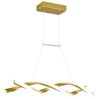 Modern Wave Shape LED Pendant Light Fixture for Kitchen Island and Dining Room