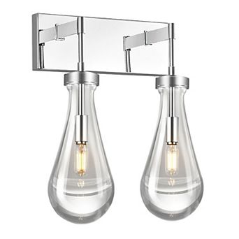 ZLAIQB 2-Light Gold Modern Glass Bathroom Wall Sconce