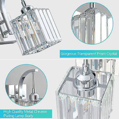 ZLAIQB 2-Light Modern Crystal Bathroom Wall Lamp