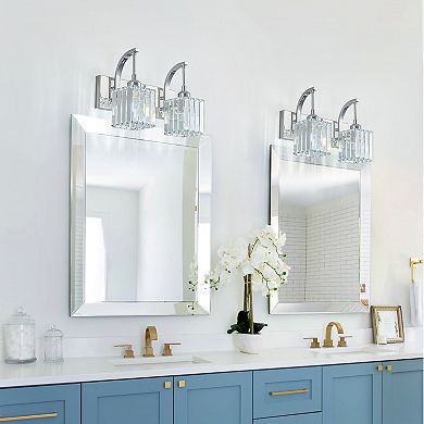ZLAIQB 2-Light Modern Crystal Bathroom Wall Lamp