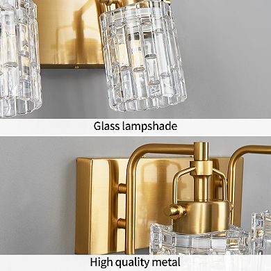 ZLAIQB 2-Light Modern Crystal Glass Bathroom Wall Sconce