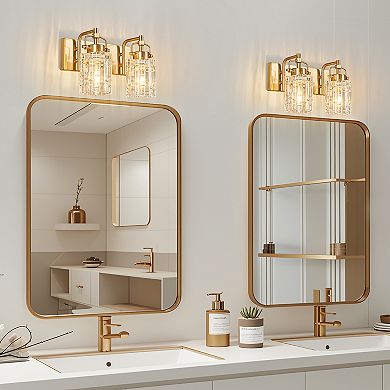 ZLAIQB 2-Light Modern Crystal Glass Bathroom Wall Sconce