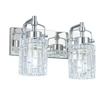 2-Light Modern Crystal Glass Vanity Wall Light Fixture