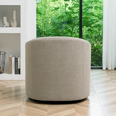 Modern Boucle Upholstered Swivel Barrel Chair