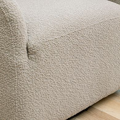 Modern Boucle Upholstered Swivel Barrel Chair