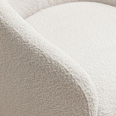 Modern Boucle Upholstered Swivel Barrel Chair Set of 2
