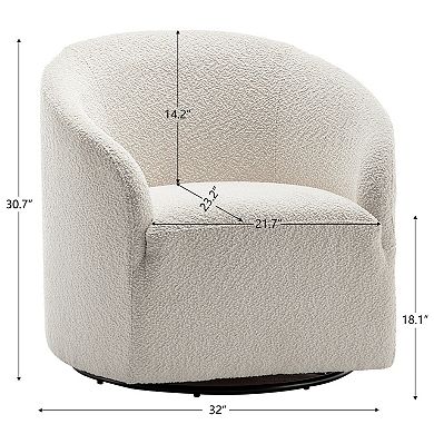 Modern Boucle Upholstered Swivel Barrel Chair Set of 2