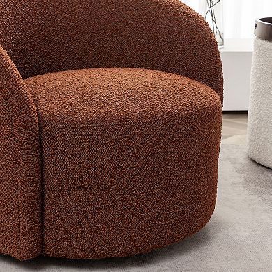 Round Boucle Upholstered Swivel Barrel Chair Set of 2