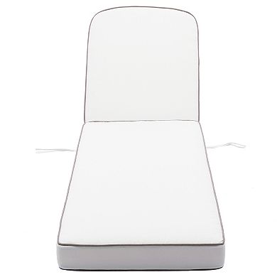Outdoor Chaise Lounge Thick Polyester Seat Back Cushion Set of 2