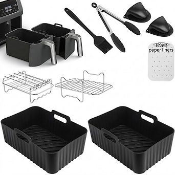 10 pc Silicone Air Fryer Liners & Racks Set, Reusable, Heat-Resistant