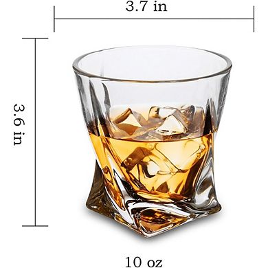 4-Piece Whiskey Glass Set Crystal Old-Fashioned Tumblers for Spirits