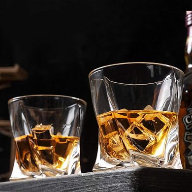 4-Piece Whiskey Glass Set Crystal Old-Fashioned Tumblers for Spirits