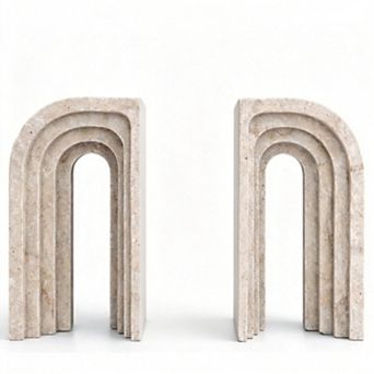 Faux Stone Non‑Slip Modern Bookends With Gift Box