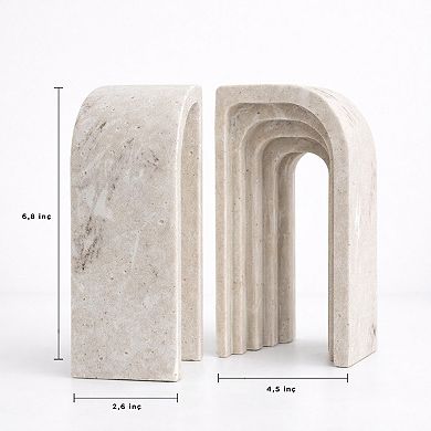 Faux Stone Non‑Slip Modern Bookends With Gift Box