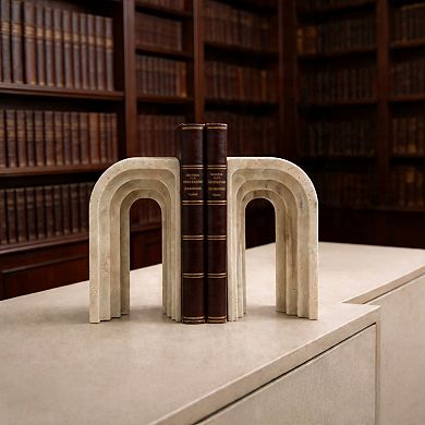Faux Stone Non‑Slip Modern Bookends With Gift Box